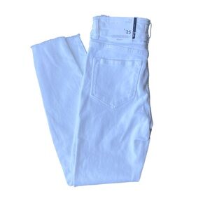 NWT Kancan White Jeans Distressed High Rise Ankle Double Button Size 3/25